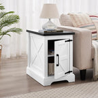 24" H Farmhouse End Table, Rustic Wood Sofa Side Table by CKEASEANFurniture