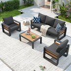 Aoxun Aluminum Patio Furniture Set, 5 Seats Luxury Outdoor Sectional by Aoxun