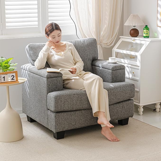 Oversized Living Room Chairs Set of 2, Comfy Accent Chair - Image 3
