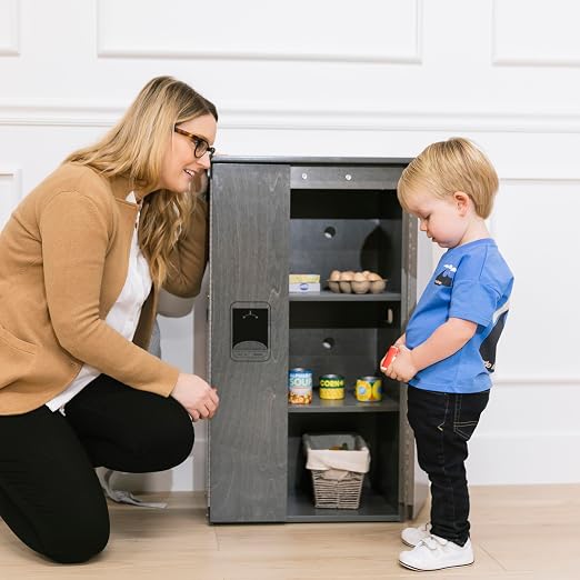 ECR4Kids Wooden Pretend Play Kitchen Refrigerator - Image 10