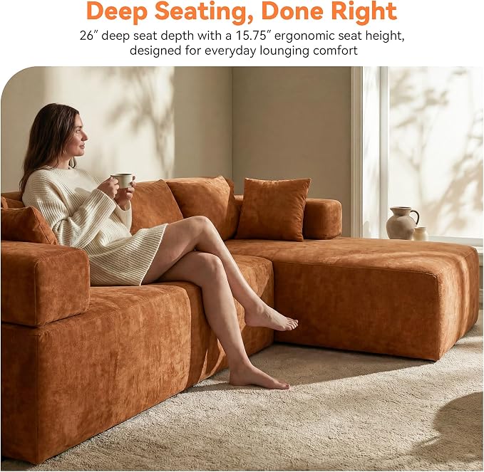 MONVANE 106" Cloud Sectional Couch - Image 5