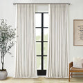 102 Inches Long Pinch Pleated Linen Blackout Curtains by Twodrapes