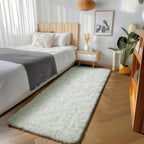 Cream White Runner Rugs for Bedroom Living Room, Ivory Fluffy 2x6 Area Rug | - Image 4