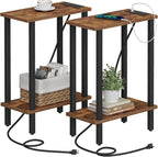 TUTOTAK Small End Table with Charging Station, Narrow Side Table with USB Ports by ChoosetutotakFurnitureBuildYourCozyHome