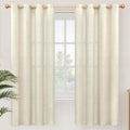 YoungsTex 72 Inch Length Beige Linen Curtains 2 Panels by YoungsTex
