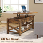 Rolanstar Coffee Table 47.2", 2 Way Lift Top - Image 2