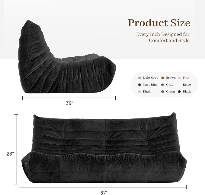 Bean Bag Chair, 3 Seater Fireside Chair, Giant Bean Bag Chairs - Image 3
