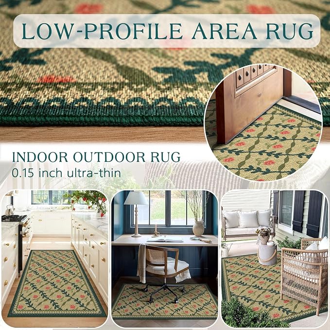 3x5 Entryway Rug, Small Washable Indoor Outdoor Mats - Image 5