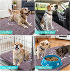 OLANLY Dog Door Mat for Muddy Paws 36x24, Paw Print Design Chenille Mud Mat | - Image 7