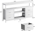 Huuger TV Stand Dresser with Power Outlets and LED Lights, 4 Drawers - Image 8