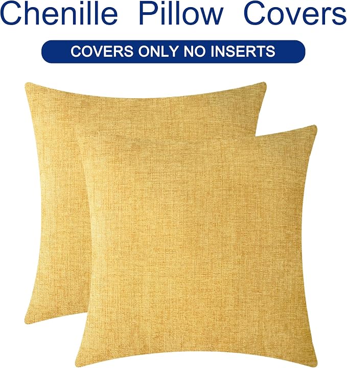 CaliTime Decorative Couch Throw Pillow Covers 16 X 16 Inches Gold | Pack of 2 - Image 6