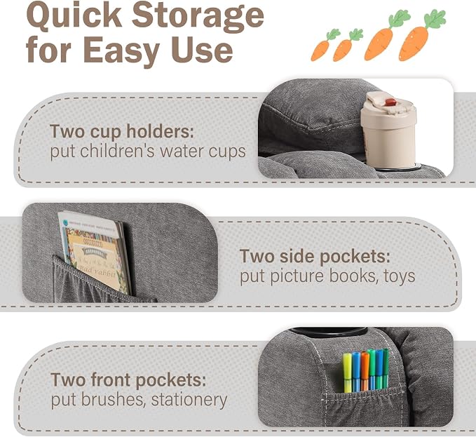 BOSMILLER Kids Recliner Chair， Push Back Toddler Recliner - Image 5