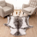 Carvapet 4x5 Faux Reindeer Hide Rug Grey Soft Faux Fur Carpet | Soft Faux Fur - Image 3