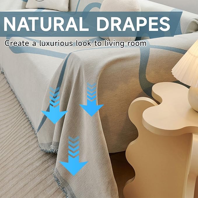 VClife Couch Cover for Sofa Washable Plush Sofa Cover Slipcover - Image 3