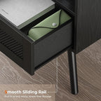 SUPERJARE Nightstand with Charging Station, Bedside Table with Texilene Surface - Image 8