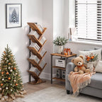 HOOBRO Tree Bookshelf, 9-Tier Bookcase Wooden Shelves, Floor Standing Storage - Image 2