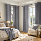 MIULEE 100% Blackout Linen Curtains 42 x 90 Inch Glacier Gray 2 Panels | - Image 8