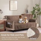 Quilted Raw Umber Sofa Slipcovers - Image 8