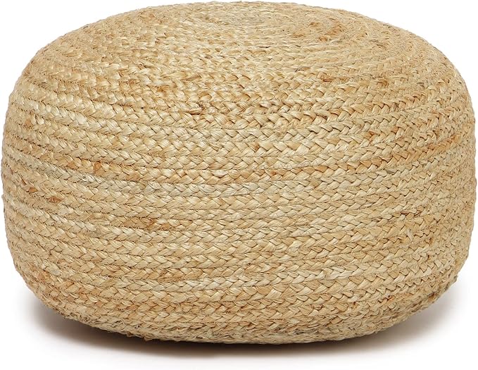 · REDEARTH · Jute Circular Low Pouf Ottoman by REDEARTH