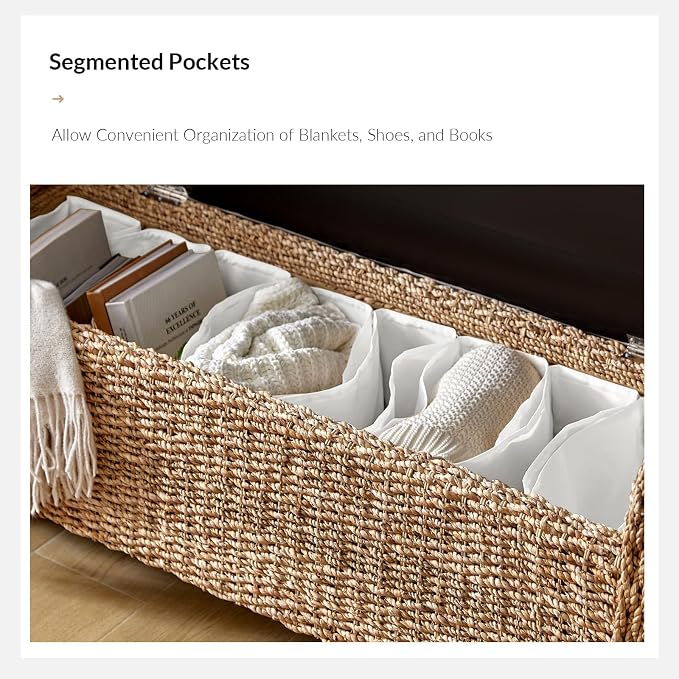 HULALA HOME Rattan Storage Bench - Image 5