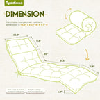 Waterproof Chaise Lounge Chair Cushions Outdoor 74.4 x 22 x 4.7 Inches - Image 2