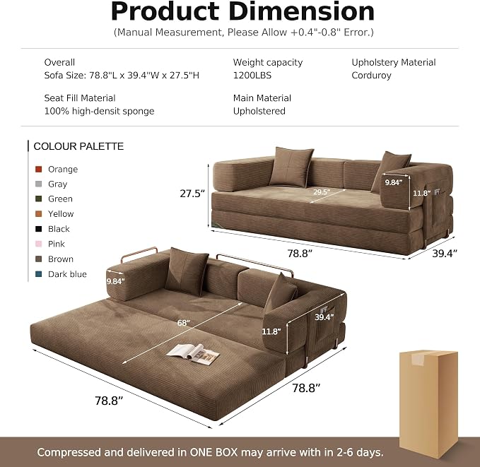 MoonSpeak 78.8''Sleeper Couch Bed - Image 2
