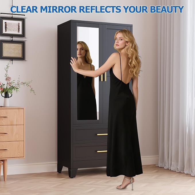 GAIOUS Steel Armoire Wardrobe Closet - Image 3