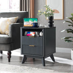 T4TREAM Fluted Nightstand Set of 2 - Image 2