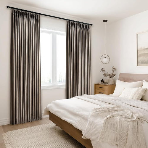 100 Inches Long Pleated Sheer Curtains, Dark Linen Blended Light Filtering - Image 2