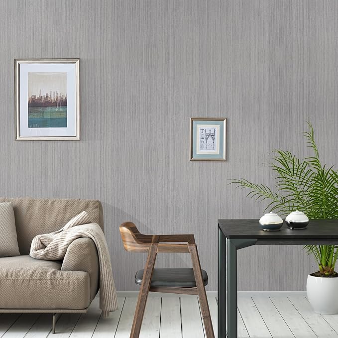 Grasscloth Peel and Stick Wallpaper Modern 15.7in x 196.8in Textured Linen - Image 5