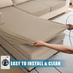 Water Repellent L Shaped Couch Covers 3 Pieces Sofa Seat Cushion Slipcovers - Image 6