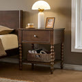 AMERLIFE 24" Walnut Nightstand, Vintage Bedside Table by AMERLIFE