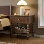 AMERLIFE 24" Walnut Nightstand, Vintage Bedside Table by AMERLIFE
