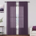 Plum Linen Curtains 84 Inch Length 2 Panels Set by Nanspring