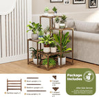 Bamworld Corner Plant Stand Indoor Outdoor Plant Shelf Small Plant Table - Image 7