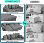 LINSY HOME 90.5'' Sectional Sleeper Sofa - Image 4
