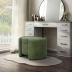 Furniture of America Lennox Modern Chenille 25-inch Round Storage Ottoman - Image 11