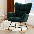 DUMOS Rocking Chair with Wing Backrest, Teddy Comfy Upholstered Indoor Reading by DumosLifestyle