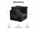 CHIC HOUSE Module for Modular Oversized Couch, Corduroy Customizable Chaise - Image 2