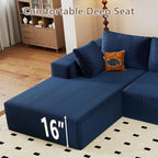 95" Cloud Sectional Couch with L-Shape Chaise, Modular Comfy Sofa Chaise Longue - Image 8