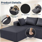 DUMOS 108" Boneless Couch, Cloud Sectional Couch - Image 5