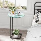 C Shaped End Side Table, Small Oval Couch Sofa Table - Image 6