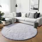 White Round Rugs 6ft for Living Room Bedroom, Fluffy Circle Area Rug for Kids - Image 5