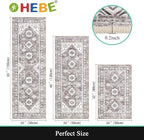 HEBE Boho Kitchen Rugs Set of 3, Non Slip Washable Kitchen Mats - Image 2