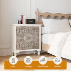HOMPUS White 3 Drawer Dresser Set 2, Bedside Table Set of 2 - Image 9