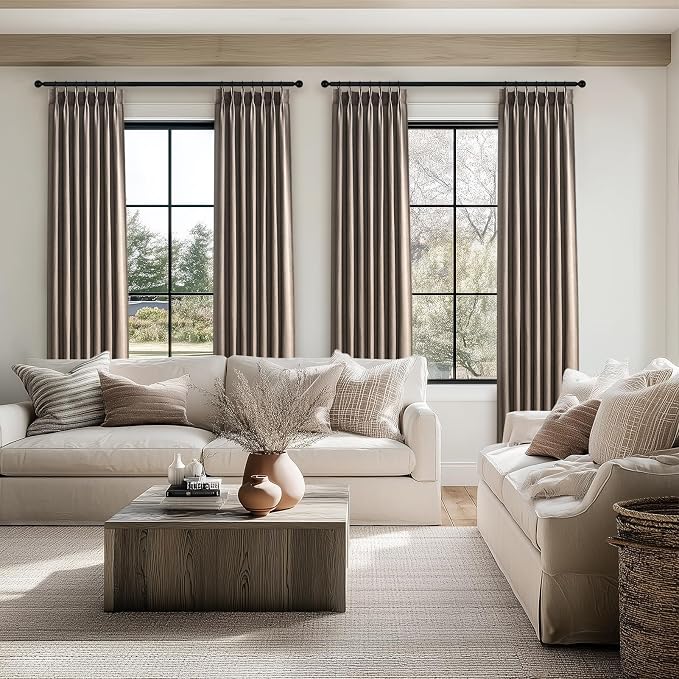 Topfinel Pinch Pleated Linen Curtains 108 Inches Long - Image 6