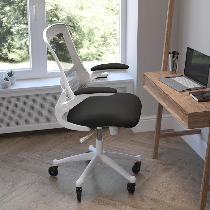 Flash Furniture Kelista Mid-Back Black Mesh Swivel Ergonomic Task Office Chair - Image 5
