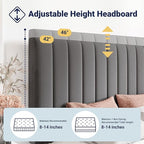 Allewie Full Size Storage Bed Frame, Vertical Channel Tufted Adjustable - Image 4