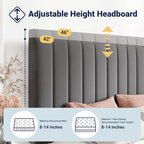 Allewie Queen Size Storage Bed Frame, Vertical Channel Tufted Adjustable - Image 4