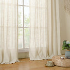 102 inches Long Sheer Linen Curtains 2 Panels, 52 x 102 Inch | Linen Textured - Image 9